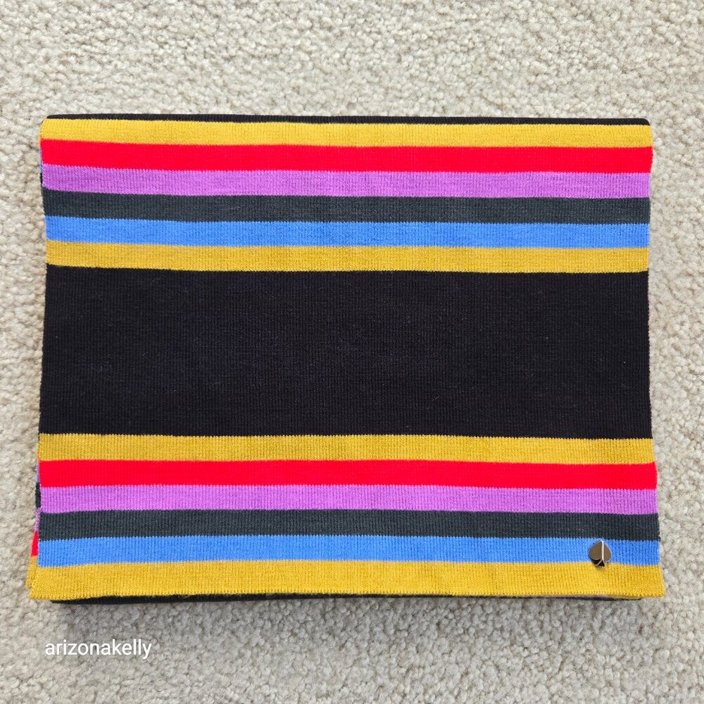 NWT Kate Spade Multi Stripe Wool Blend Scarf - Picture 11 of 12